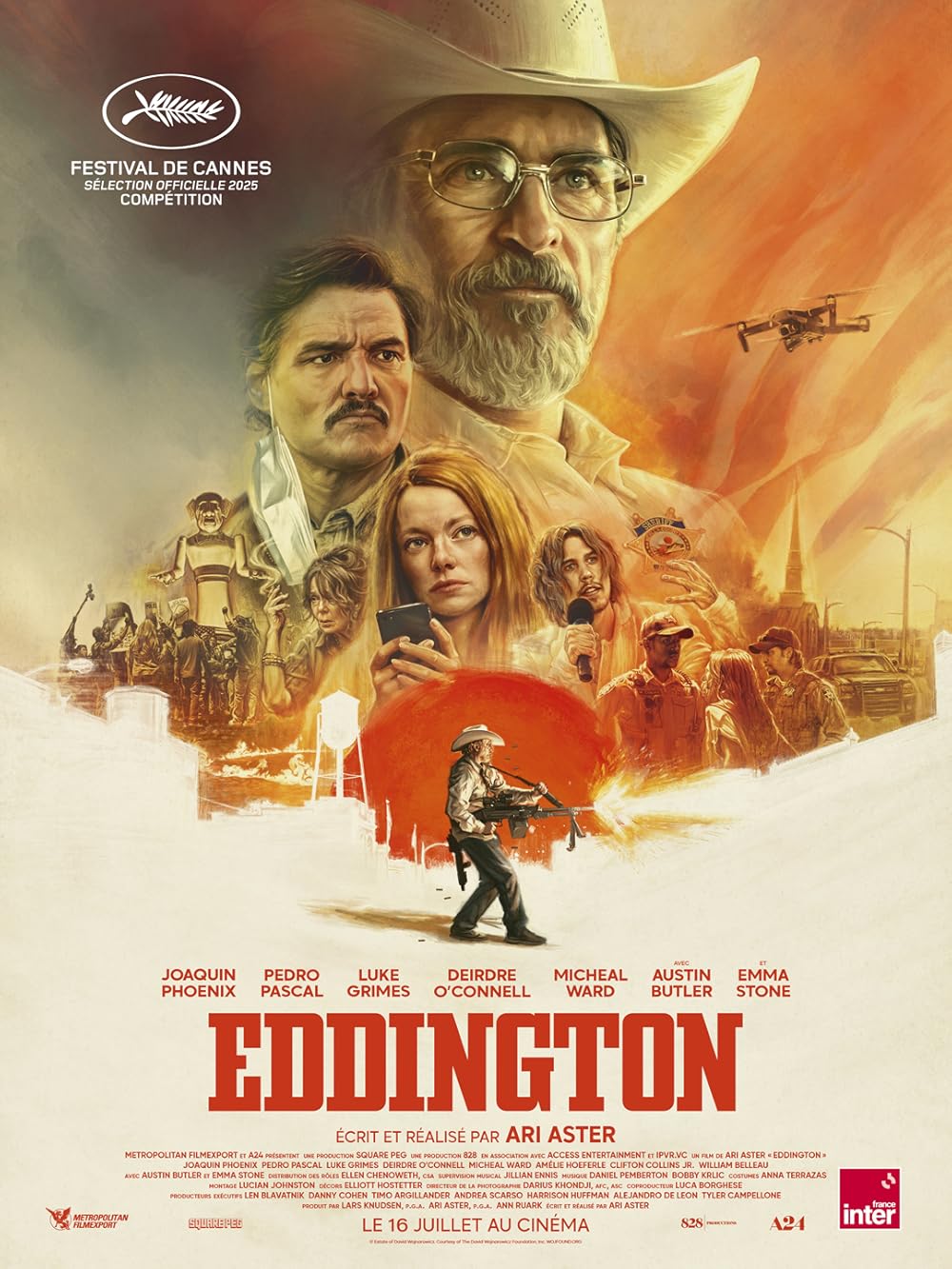Eddington (2025) เป็นภาพยนตร์ตลกเสียดสีแนวนีโอเวสเทิร์นอเมริกัน